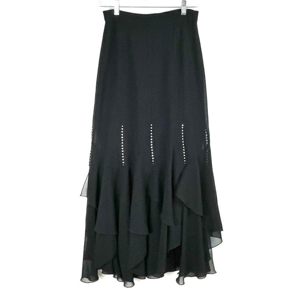 Fancy Lady Assymetrical Studded Ruffled Skirt